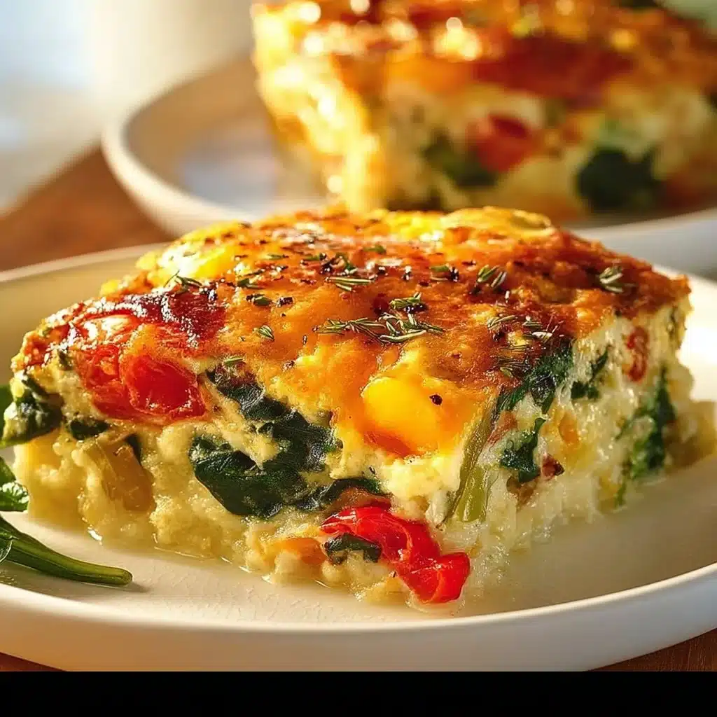 Veggie loaded breakfast casserole baked to perfection for healthy mornings